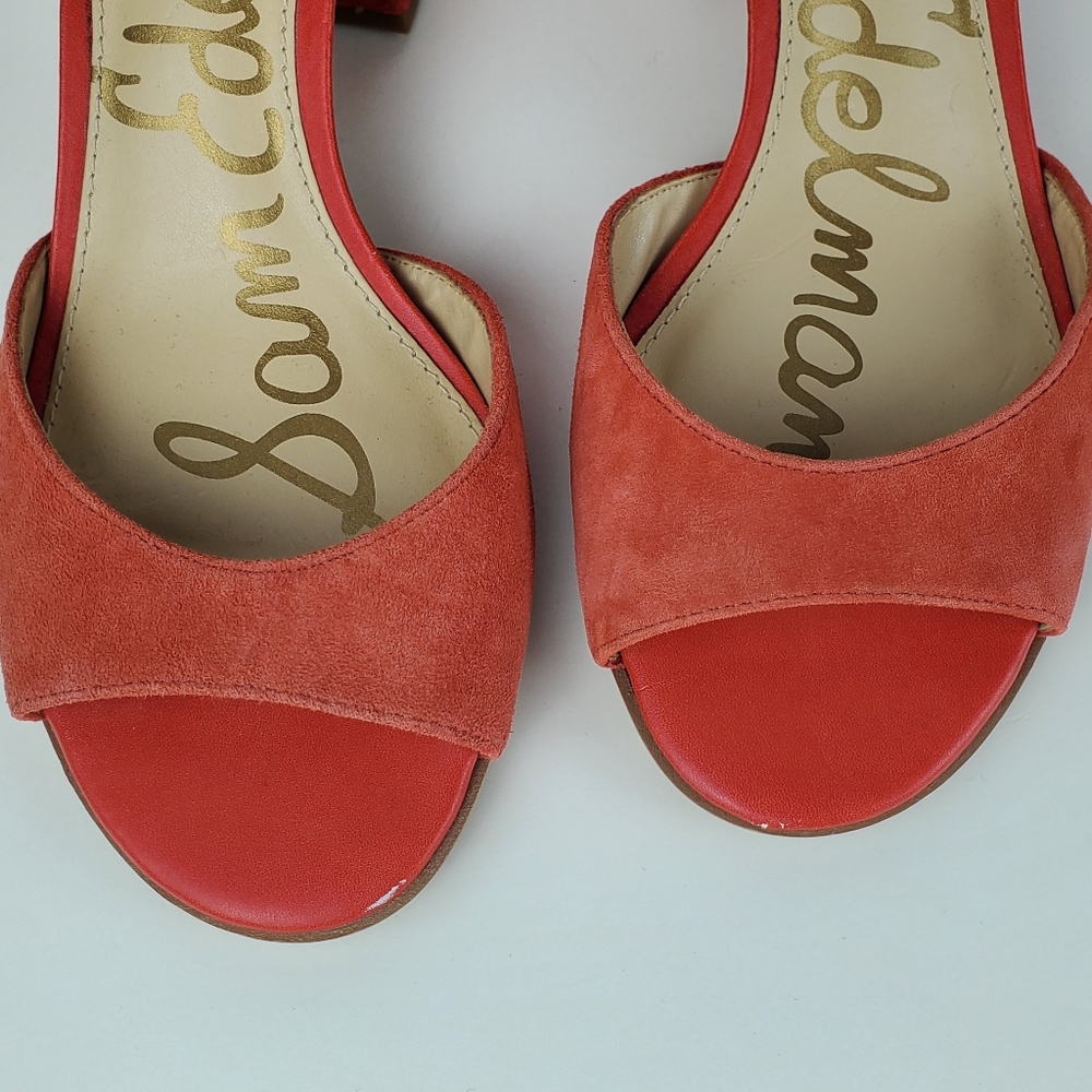 Sam Edelman Coral Leather Block Heel Sandals. - Picture 7 of 15